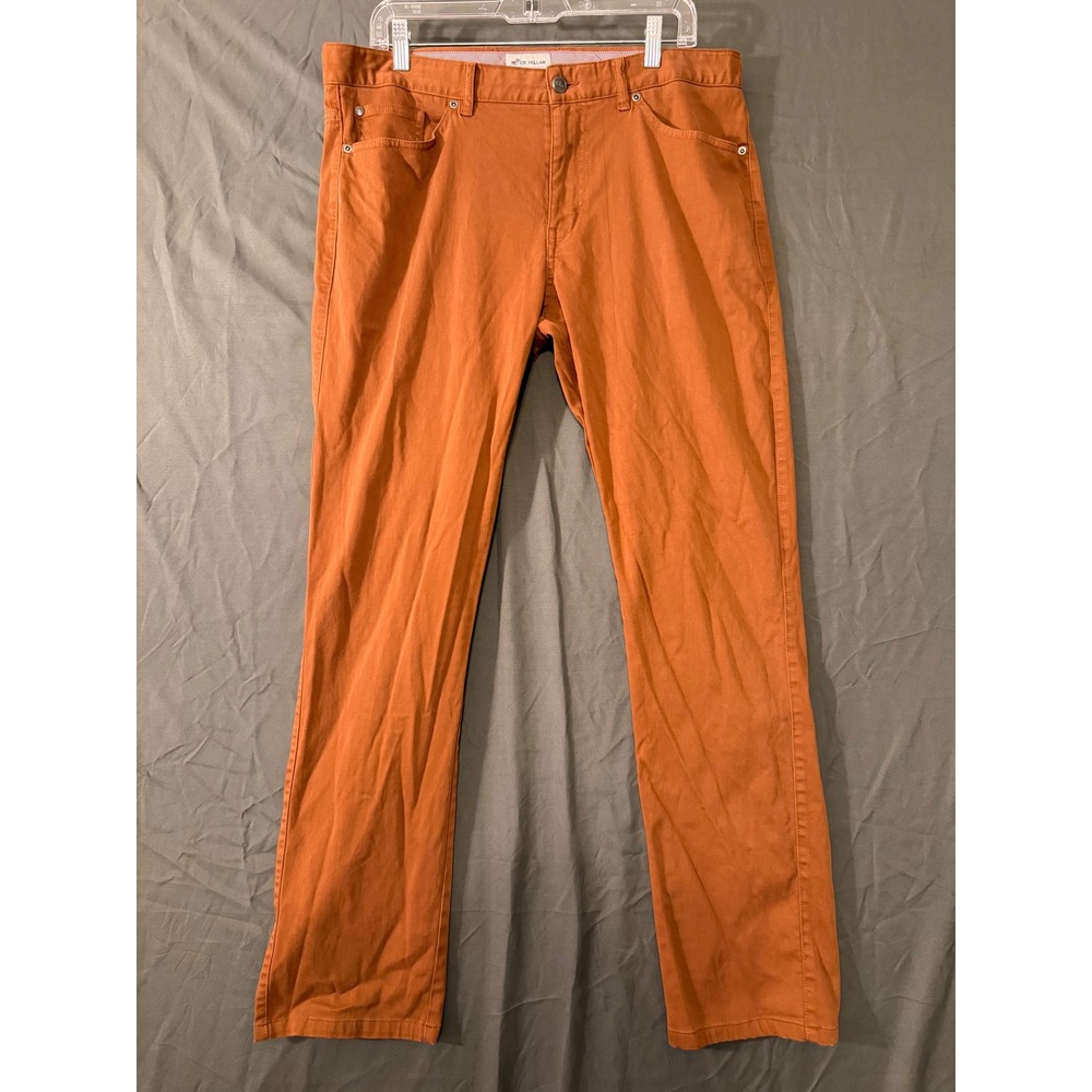 Peter Millar Mens 36 Burnt Orange Cotton Modal 5 Pocket Pants MF20B39